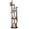 Solid Wood Rotating Floor Coat Rack - Vertical Clothes Hanger for Bedroom and Living Room