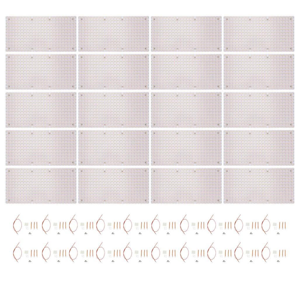 20 Sets LED Backlight Sheet 288 Warm and 288 Cool White Beads 48W Flexible Cuttable Light Panel with Connectors