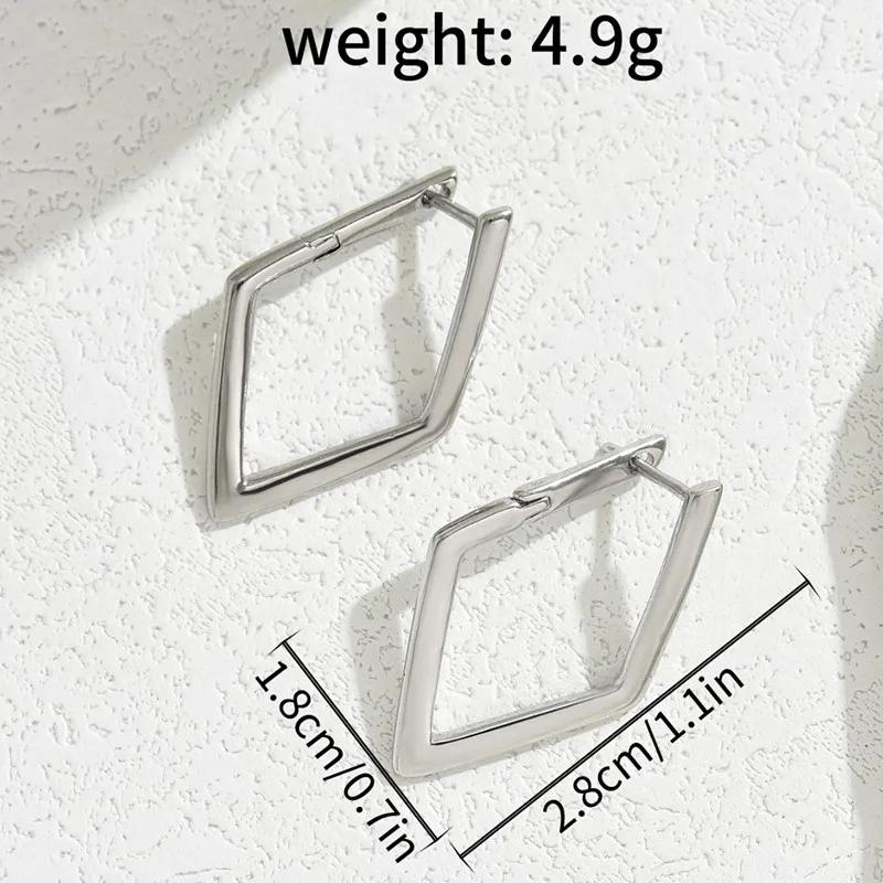 Simple Rhombus Metal Style Earrings For Women Fashionable Personalized Daily Accessory Party Jewelry Birthday Anniversary Gifts