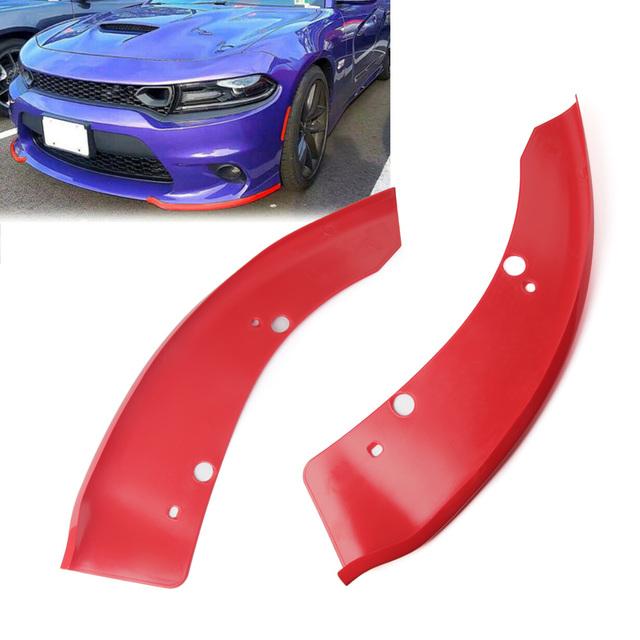 

Пара подходит для 2015-2022 Dodge Charger SRT Scat Pack, защита для переднего бампера, сплиттер для губ красный