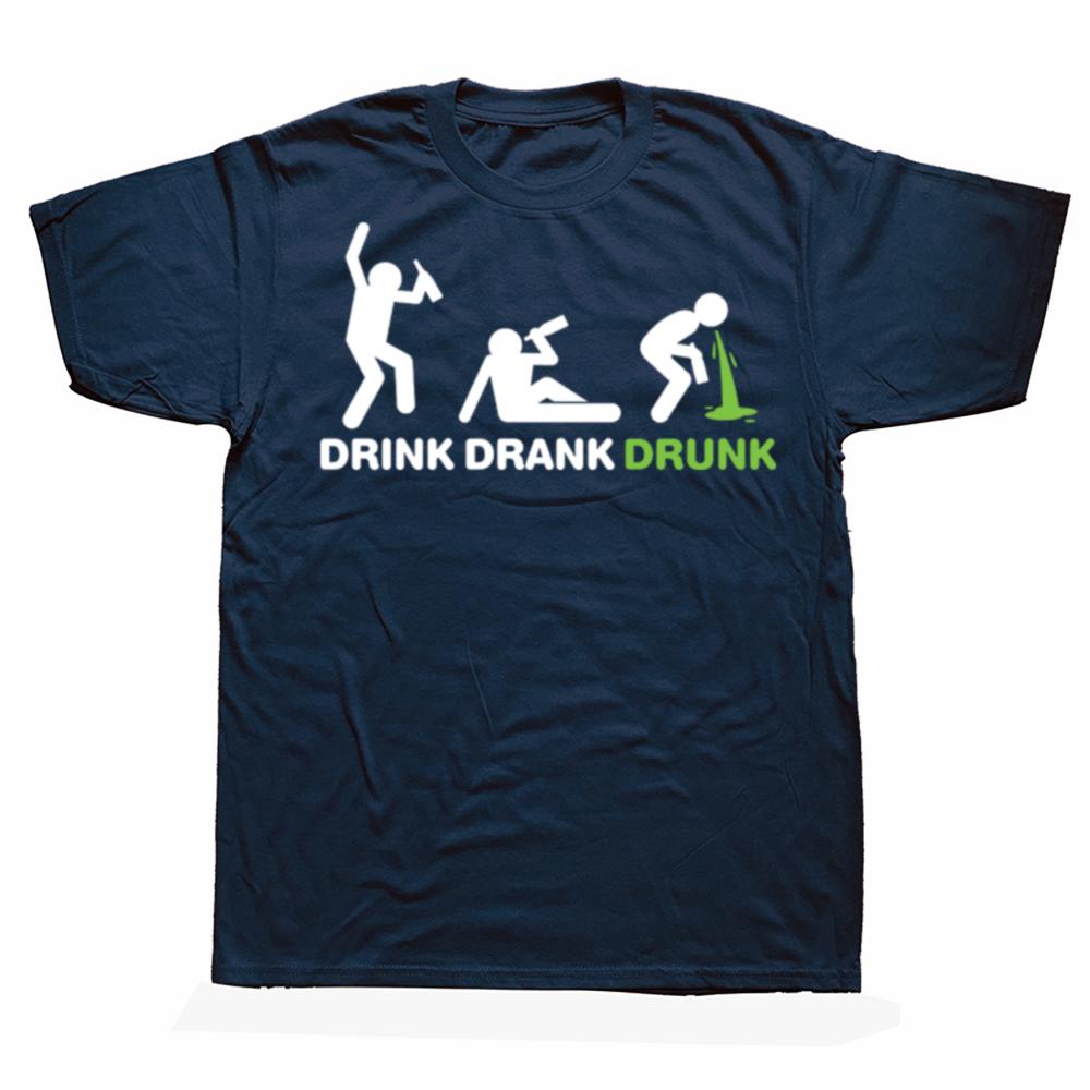 Funny Evolution of Drinking Graphic T-shirts Men Women's Fashion Casual Tshirt 100% Cotton Loose Oversized Beer Alcohol T Shirt