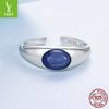 S925 Sterling Silver Kyanite Open Ring Vintage Bohemian Charm Ring