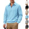 Men S Casual Long Sleeve Zip Polo Sweatshirt Spring Autumn