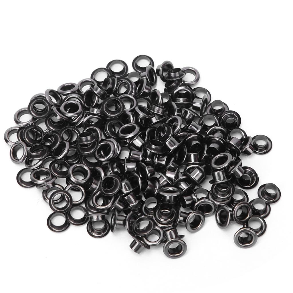 100 Set Brass Eyelet Clothing Bag Accessory Double Side 4mm Eyelet Grommet KitBlack