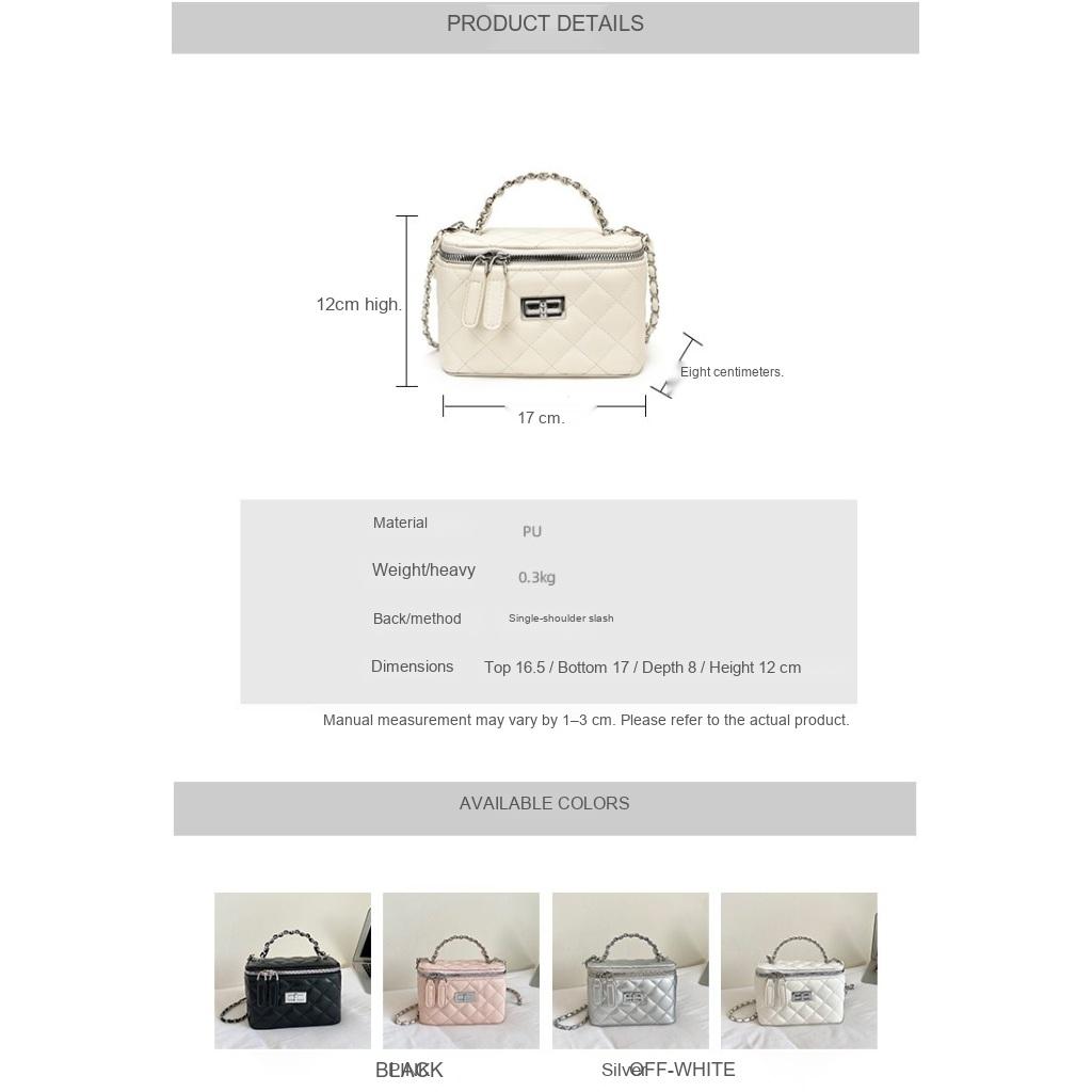 Crossbody Bag Women PU Quilted Chain Strap Daily Commute