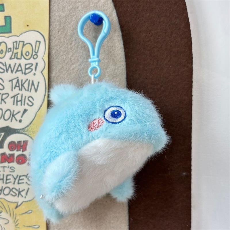 Creative Cute Whale Marine Animals Plush Doll Stuffed Toys Keychain Pendant Bag Charms Backpack Hanging Ornaments Gifts Keyring
