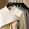 Autumn And Winter Heavy 260G Mamba Cotton Lapel Men'S Long-Sleeved Polo Shirt Light Business Versatile Solid Color Men'S Polo Shirt
