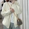 Lazy Wind Zipper Sweater Cardigan Women's Spring and Autumn New Design Loose Knitted Jacket Top