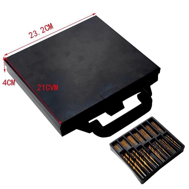 99PCS/Set Twist Drill High Speed Steel Titanium-plated Twist Drill Steel Plate Drill Mixed Drill Plastic Boxes