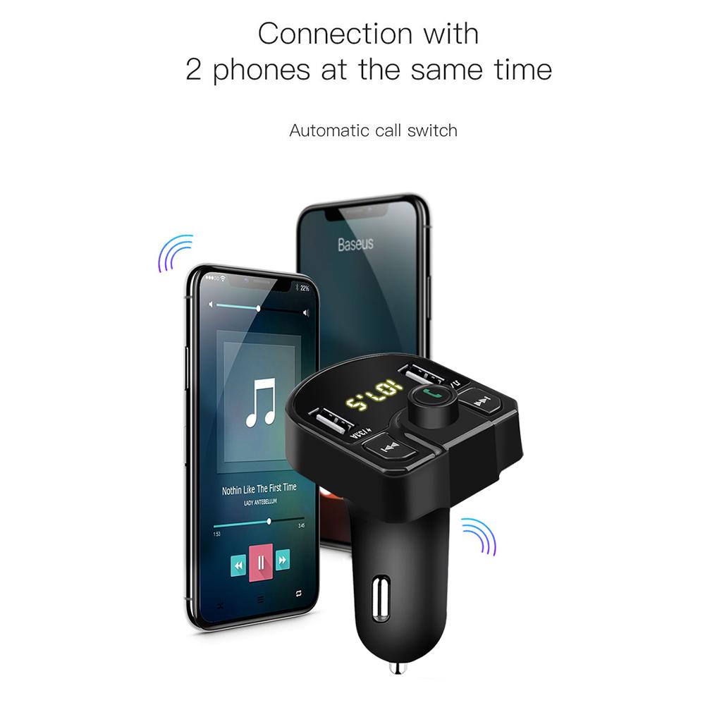 Bluetooth Fm Transmitter USB Aux Modulator Handsfree Car Kit Car Audio Mp3 Player 3.1A Fast Charge Dual Usb Car Charger Adapter