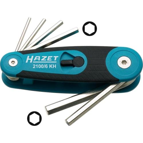 

HAZET 2100/6KH Hex Wrench Set, 6-Piece Set with L-Shaped Wrenches, 2.5-8mm Inch Compatible, Nickel-Plated Finish, Compact Storage, Automotive Maintena