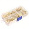 Brass Ring Cable Lug Kit 150PCS M10 Sizes for Electrical and Electronic Wiring with Clear Storage Box for Easy Access