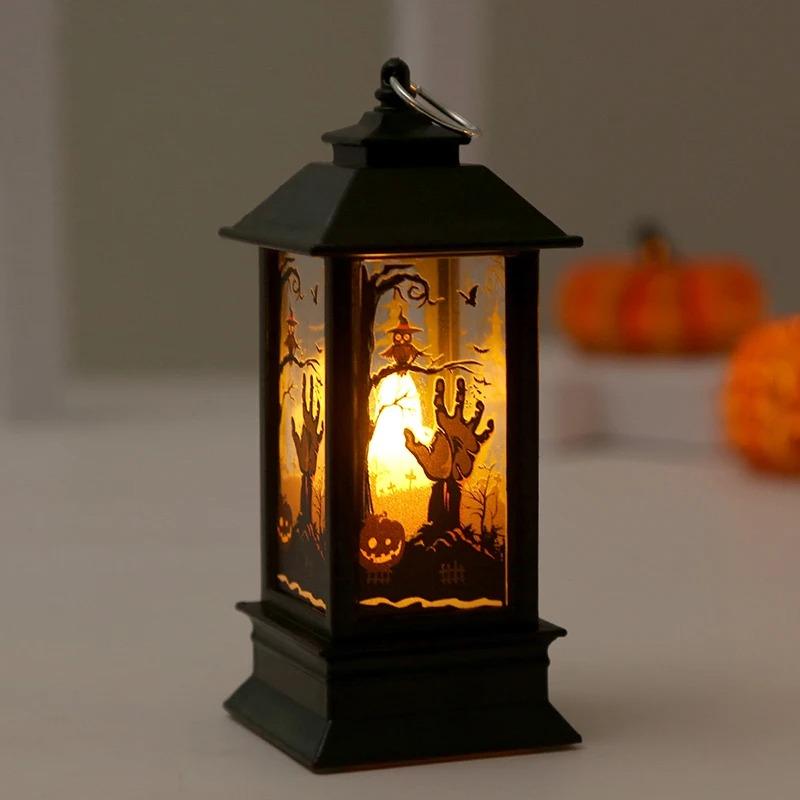 Halloween LED Electronic Pagoda Candle Light, Pumpkin Witch Skeleton Owl Decor for Home Party Desktop Mood Atmosphere, Cute Festival Gift Ornaments
