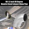 uxcell SS304 Edelstahl 90 Grad Dornbiegung Bogen Auspuffbogenrohr für Auto