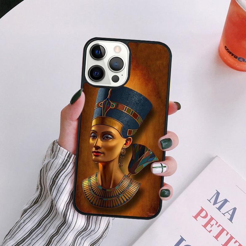 Egypt Nefertiti Ankh Phone Case For iPhone 17 Air 14 13 12 16Pro Max 15  Plus Max Cover Shell Coque