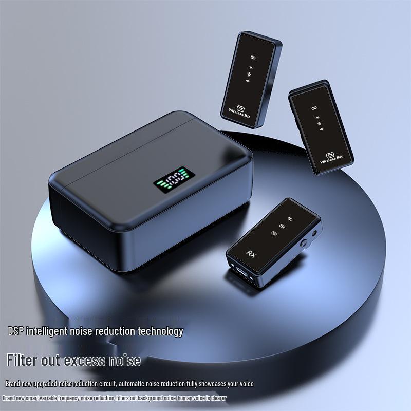Cross-border Wireless Clip-on Microphone: Ultra-long Battery, Dual Connection, Charging Case for Mobile Recording