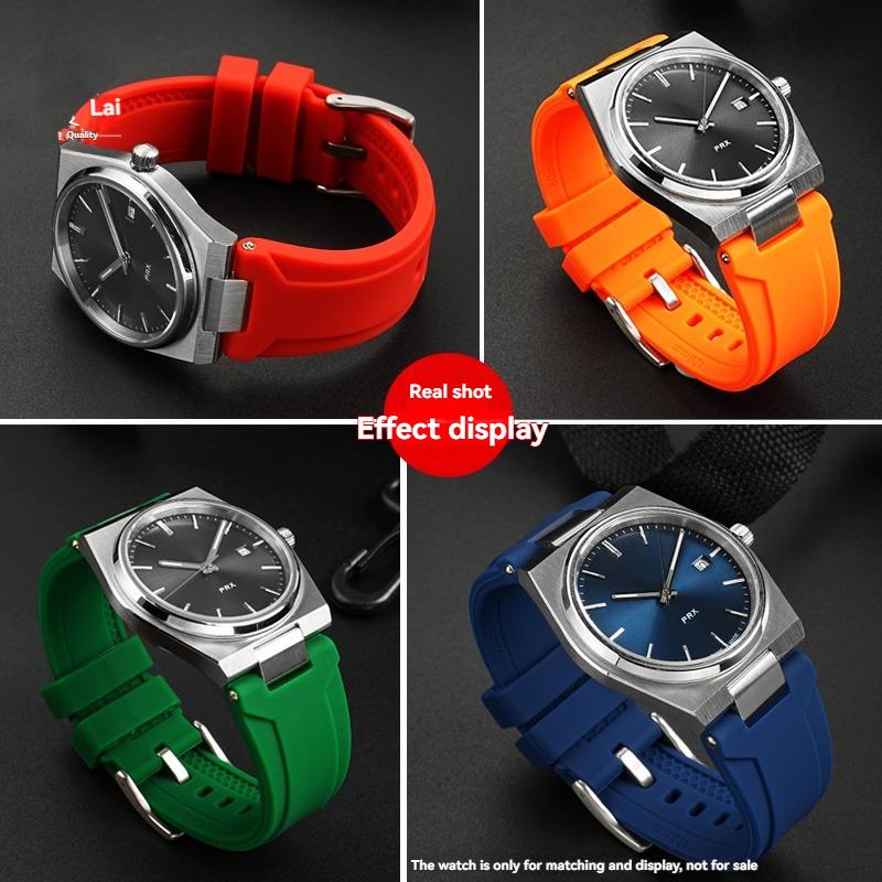 Pro TISSOT PRX 12mm Silikonový řemínek k hodinkám Měkký gumový pásek T137.407/410 Super Player – Unisex náhradní pro muže a ženy