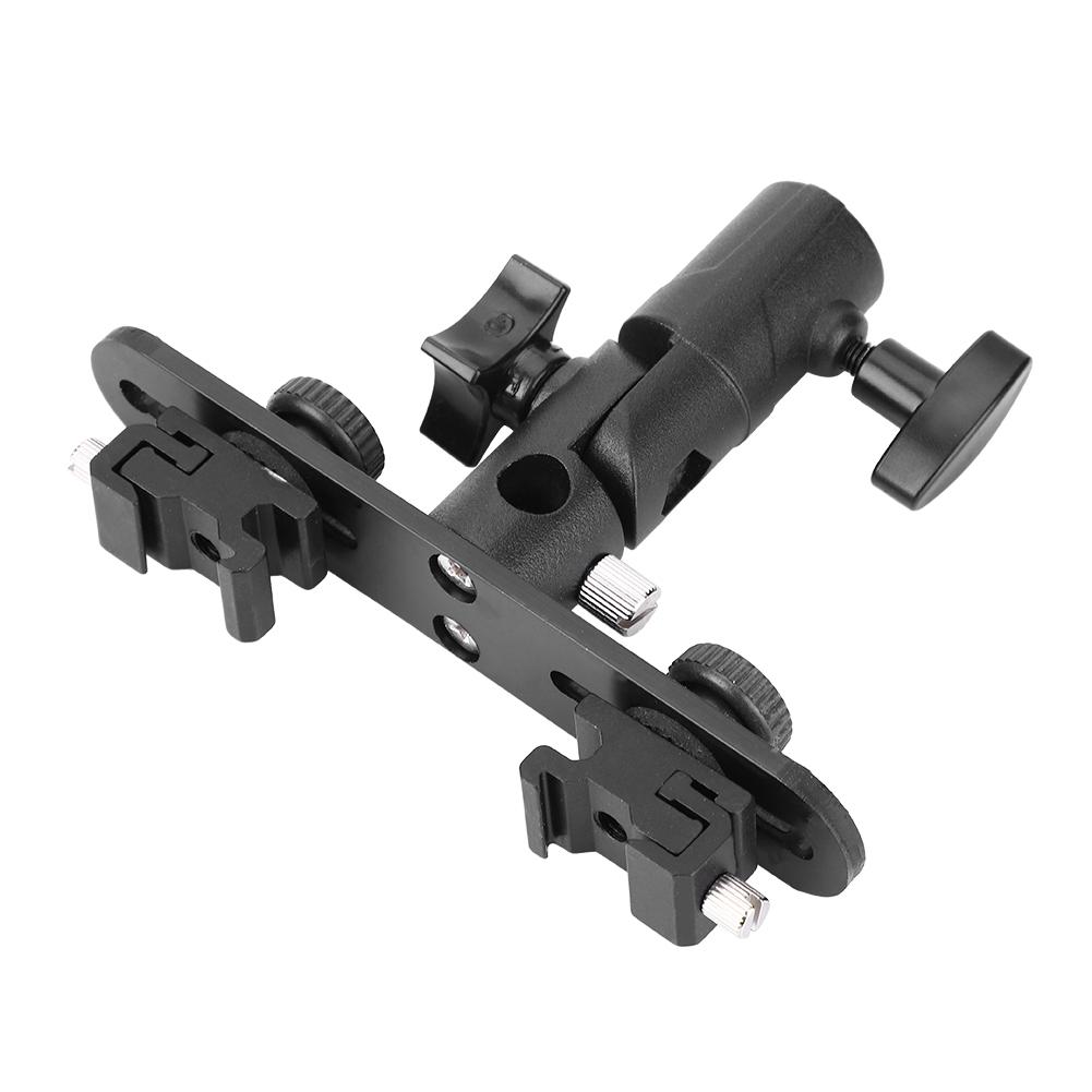 Dual Hot Shoes Flash Lamp Mount Holder Bracket For Camera Video Camcorder