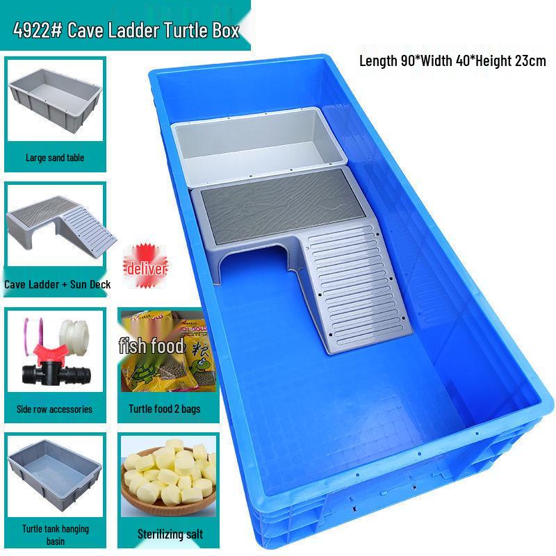 Large Plastic Turtle Tank with Sunning Platform and Breeding Box