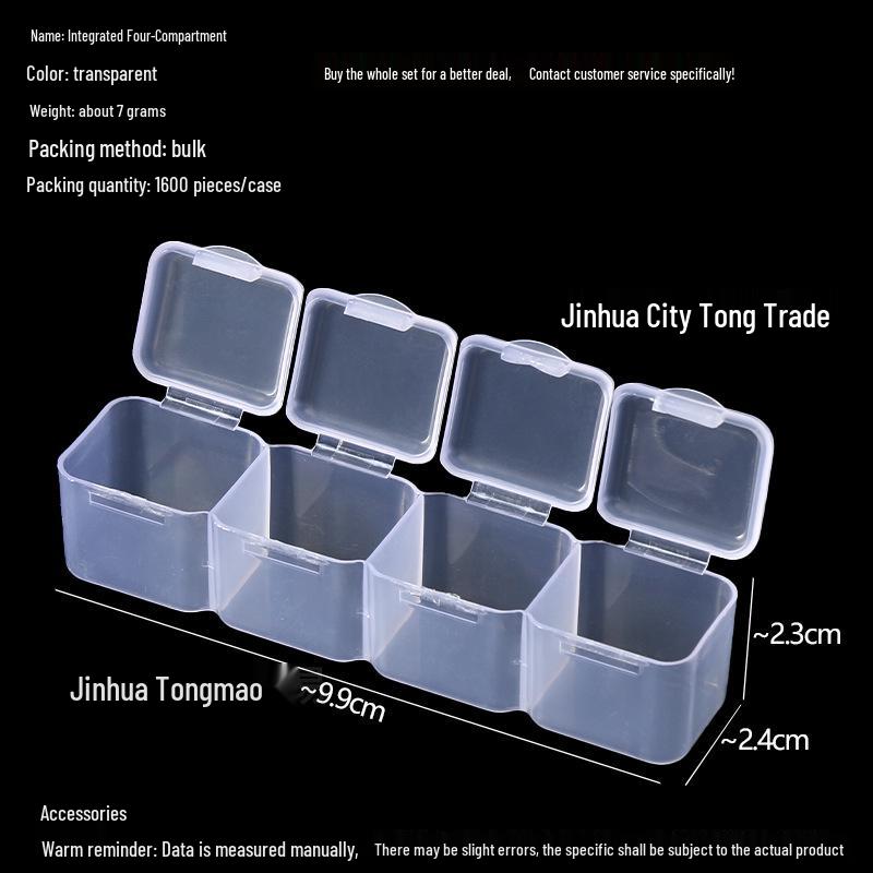 Transparent Storage Box for Electronics, Jewelry, Tools, Plastic Parts, and Fishing Tackle with Large Fixed Grids