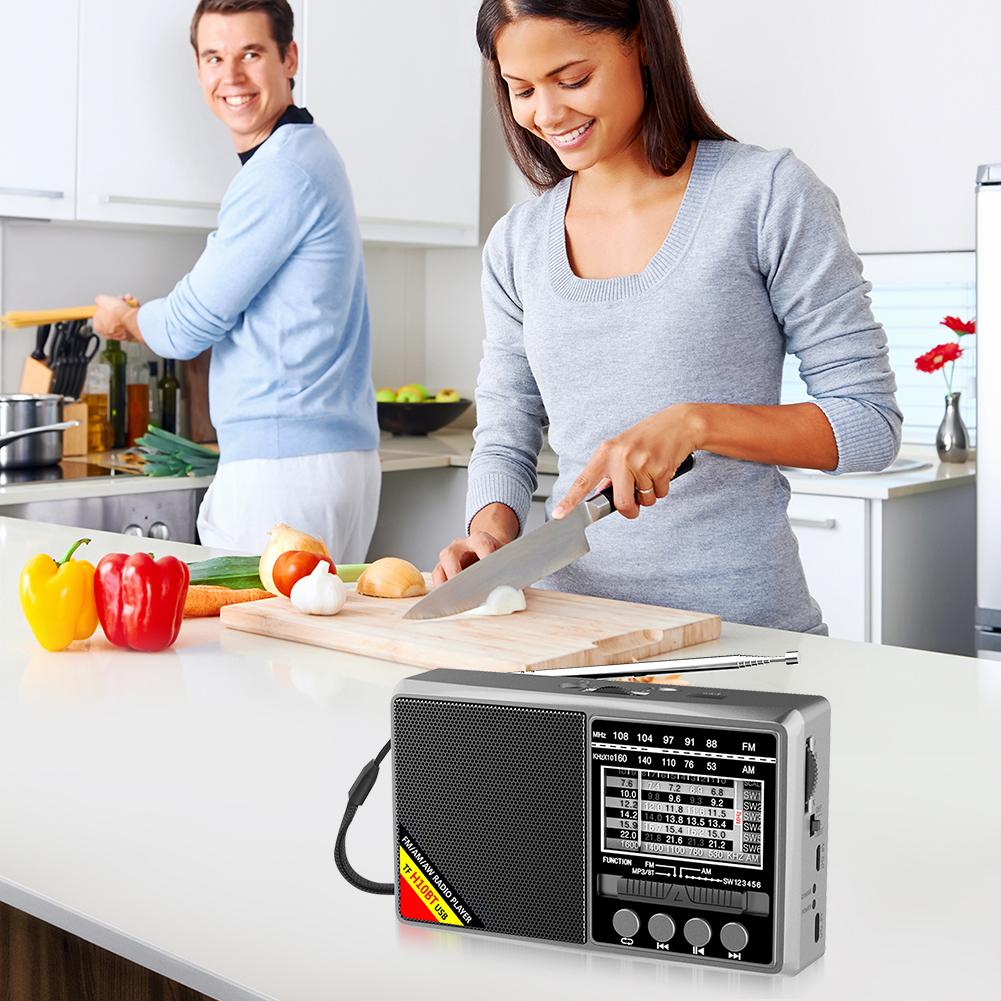 FM AM SW Radio Portable Radios Full Band High Sensitivity Radio Bluetooth Speaker Battery Powered Full Waves USB TF MUsic Box