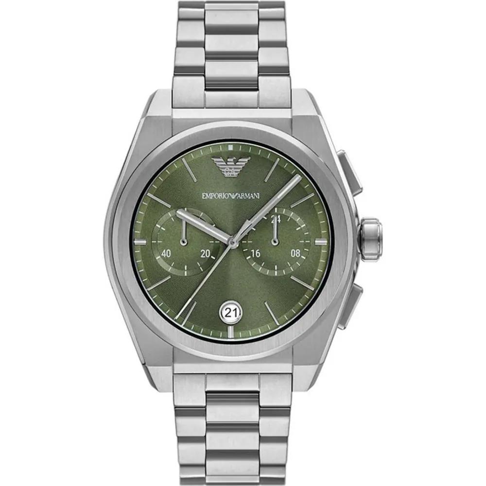 Emporio Armani Federico Green Stainless steel Silver Men s Quartz Chronograph AR11640 зелёный