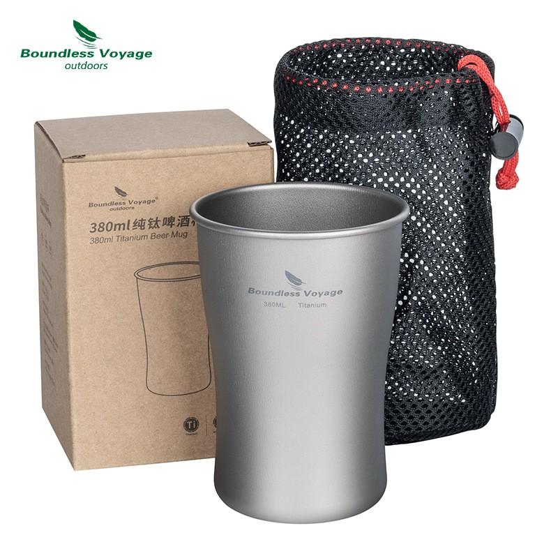 Pure Titanium Camping Mug Portable Single Layer Beer Cup Travel Water Tea Juice Outdoor Hiking Picnic