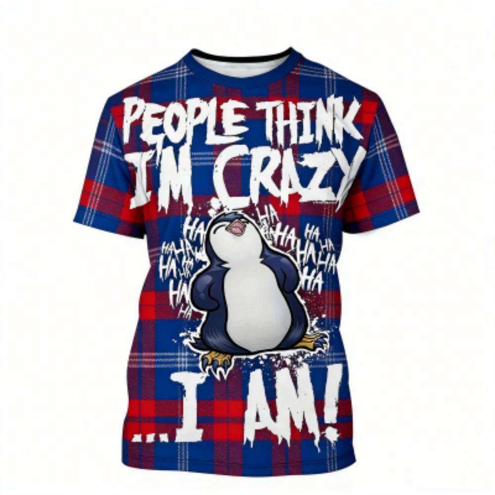

Fashion Kids T-shirt Penguin Grid 3D Print Kids Short Sleeves T-Shirt Loose Casual Summer Outdoor Street Boy and Girl Tees Tops 100