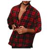 Erkek Düğme Aşağı Gömlek Casual Flanel Ekose Slim Fit Uzun Kollu Yayılmış Yaka Hafif Üstler