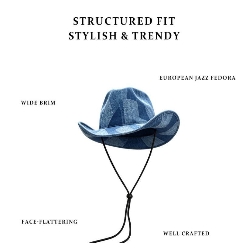 Women Men Vintage Western Cowboy Jazz Hat Outdoor Sun Protection