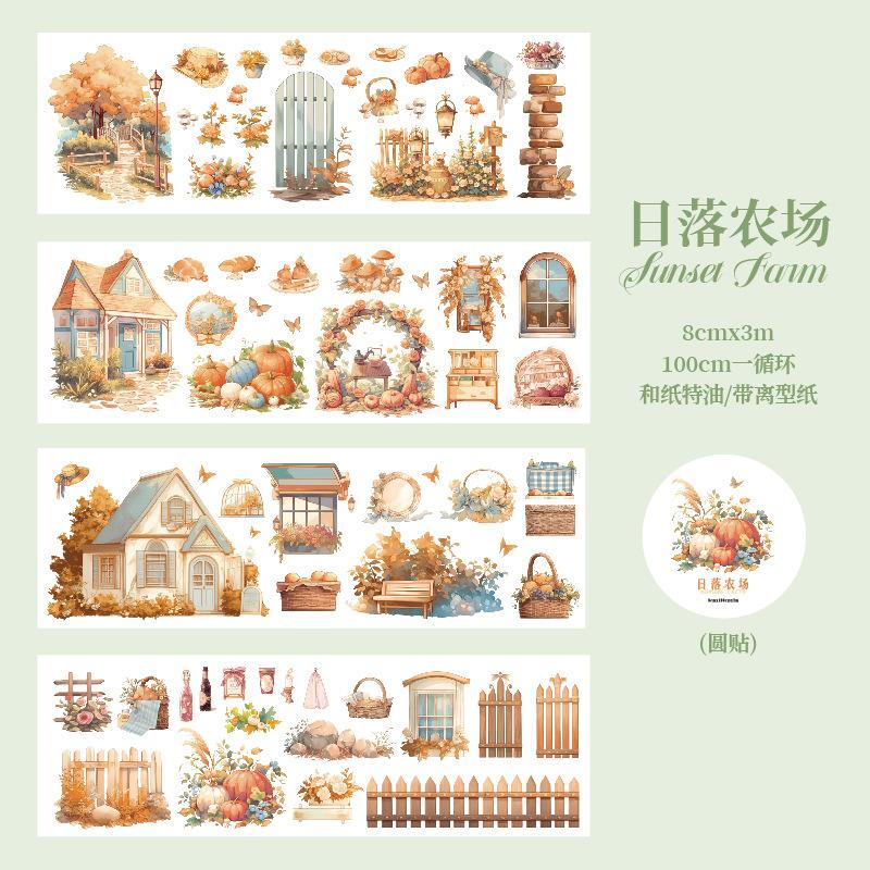 8*300cm 1roll Spring rose theme tape Sticker Decorative Hand Account Diary Album Scrapbooking accessories Masking tape