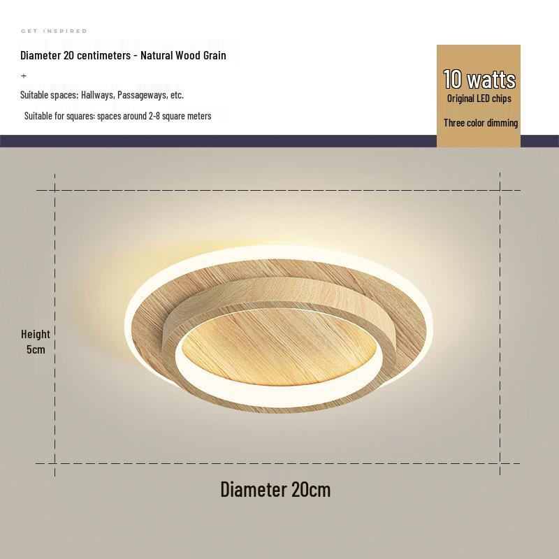 Nordische minimalistische Deckenleuchte für Flure, Eingänge, Balkone und Garderoben - Schwarz-Weiß-Design.