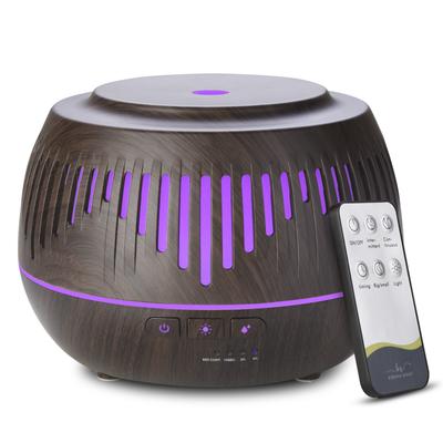 Appareils ménagers intelligents télécommandés, humidificateur d'air aromatique avec diffuseur d'huile essentielle et d'aromathérapie à Grain de bois de 500ml