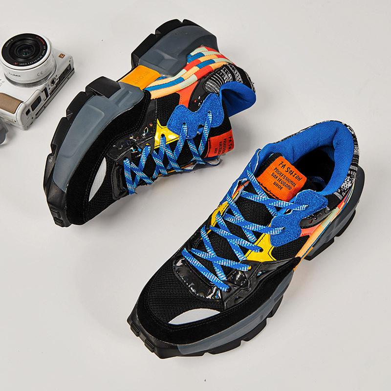 

Summer new men s fashion week saffron splicing lace thick baseplate shoes dad shoes casual sports shoes trendy shoes 45