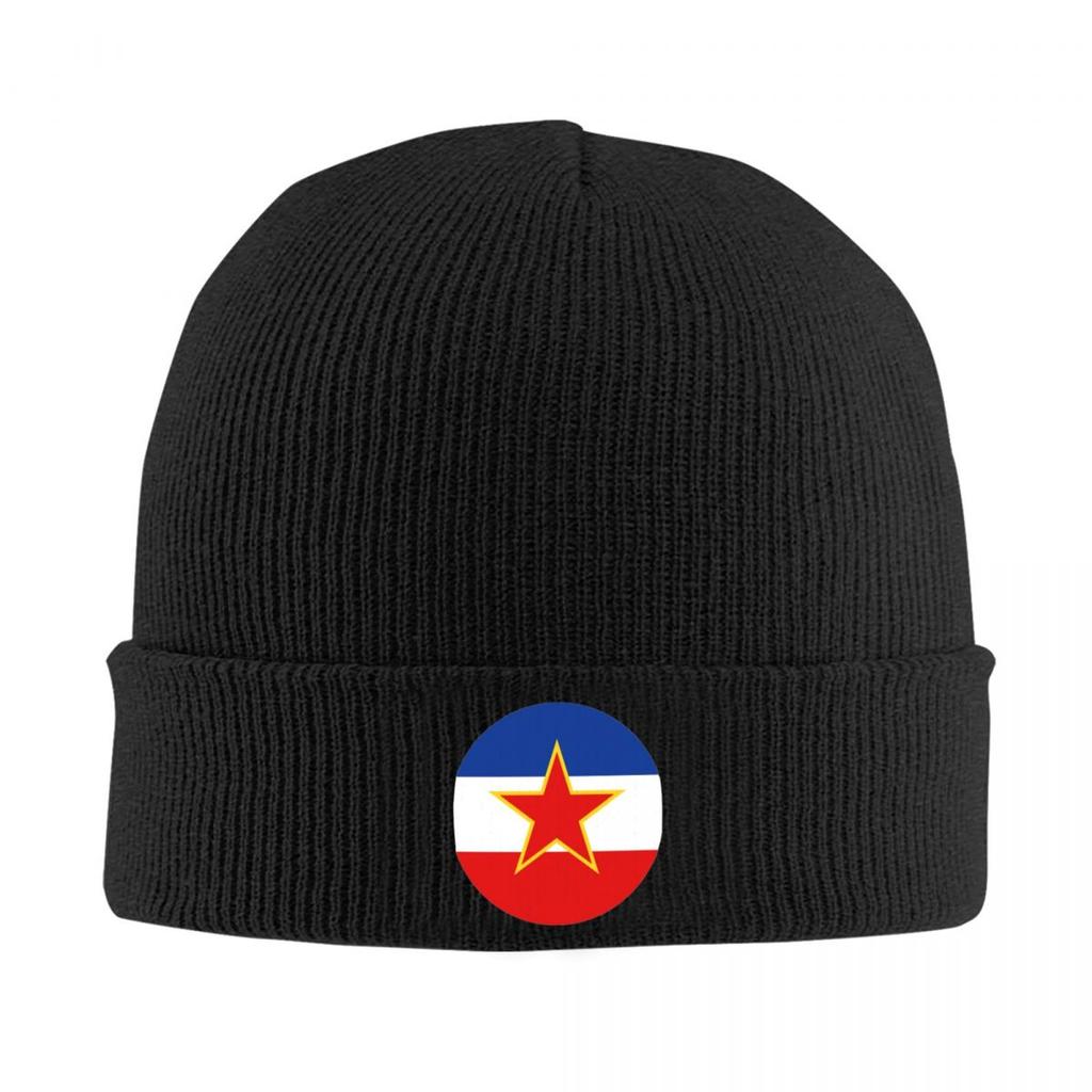 Socialist Yugoslavia Yugoslav Flag Warm Knitted Cap Winter Knit Bonnet Hat Skullies Beanies Hip Hop Caps for Unisex