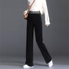 2022 Autumn Winter Korean Solid Color High Waisted Elastic Elegant Wool Office Ladies Women's Trousers  Wide Leg Pants Women
