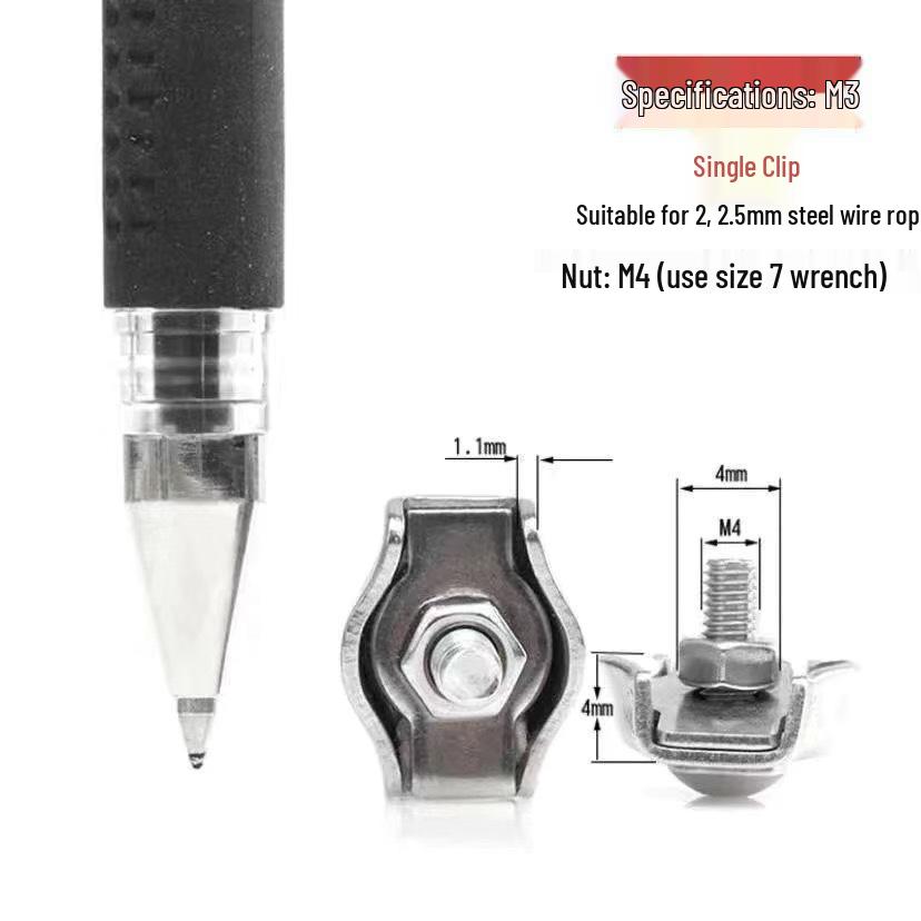 304 Stainless Steel Wire Rope Clamp and Tightener Set