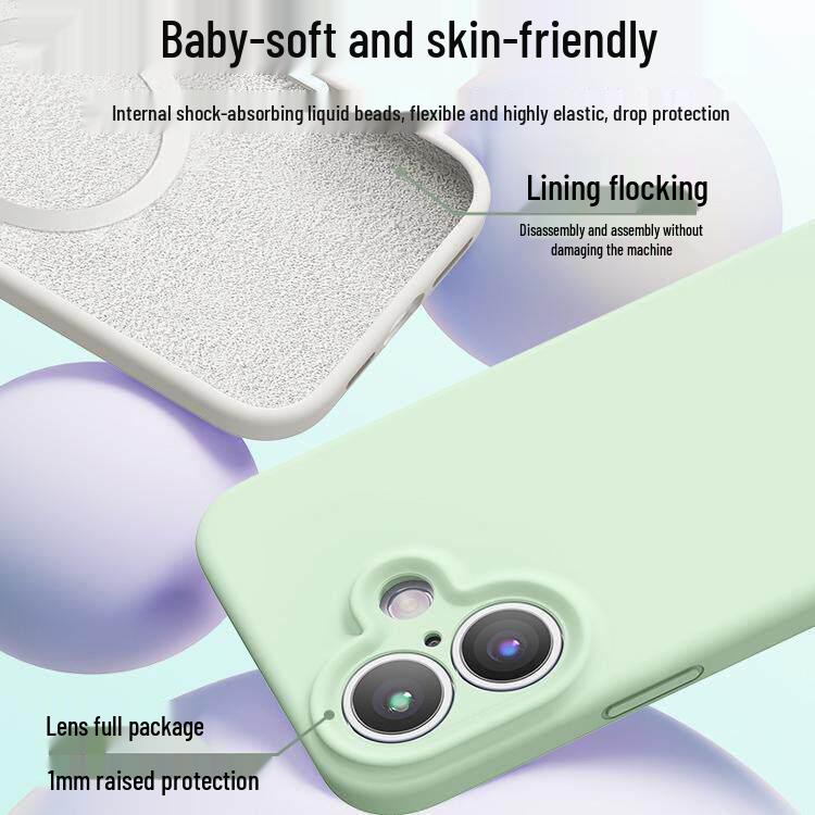 MagSafe-Compatible Liquid Silicone iPhone 14 Pro Case with Inner Magnetic and Drop Protection