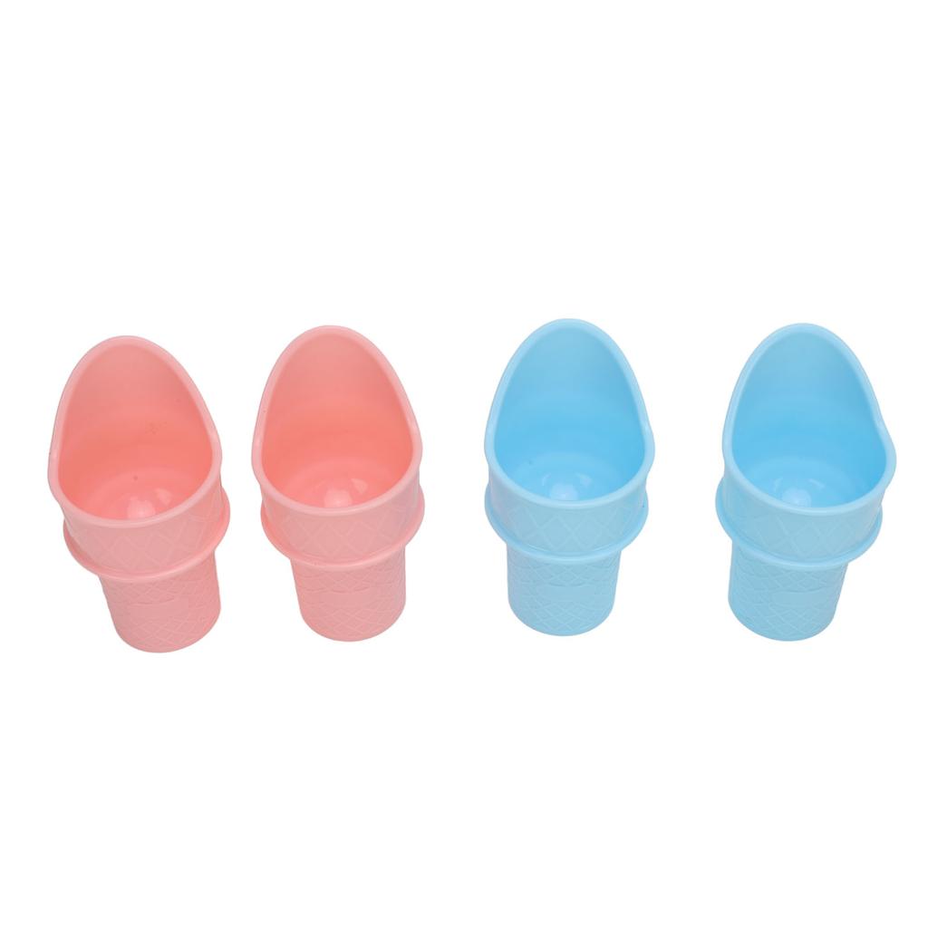 4pcs Ice Cream Cone Holder Reusable Sustainable Freezable Ice Cream Cup Spoon Snow Cone for Birthday