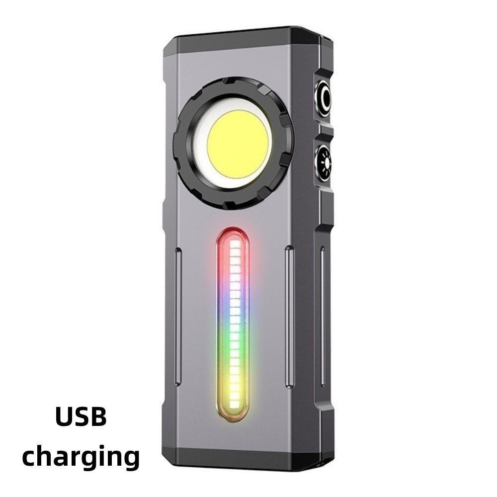 Pocket High Power LED Flashlight Rechargeable Portable RGB Torch Magnetic Digital Display Headlamp Outdoor Camping