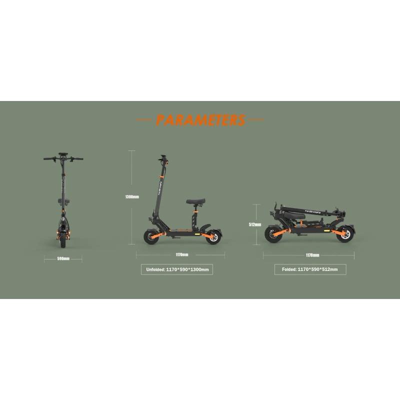 EU Kukirin G2 Pro Peak 800W 48V 15AH Electric Scooter, Maximum Speed 50KM/H, Range 60KM, 9-inch Off-road Tyres, Foldable Electri