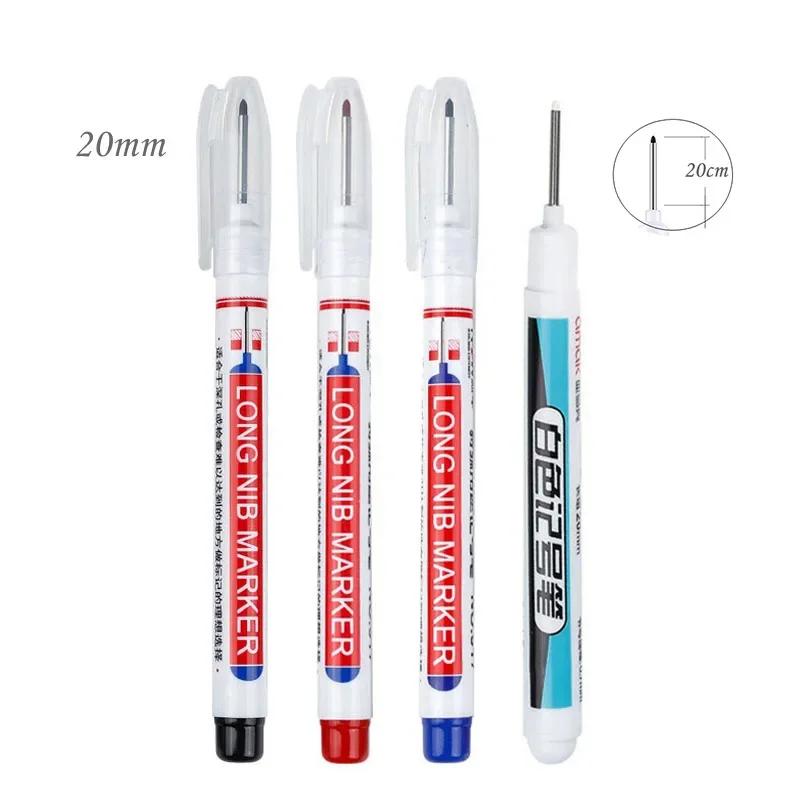 32/20mm Waterproof White Oily Deep Hole Long Nib Head Markers Pen Set for Metal Perforating Bathroom Woodworking Decoration Tool