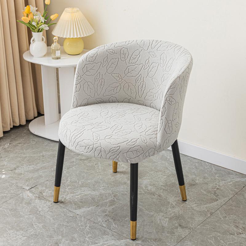 Nordic 3D Jacquard Curved Armchair Elastic Seat Cover Carved Arc-Shaped Chair Cover Dustproof Protect Dining Chair Slipcover
