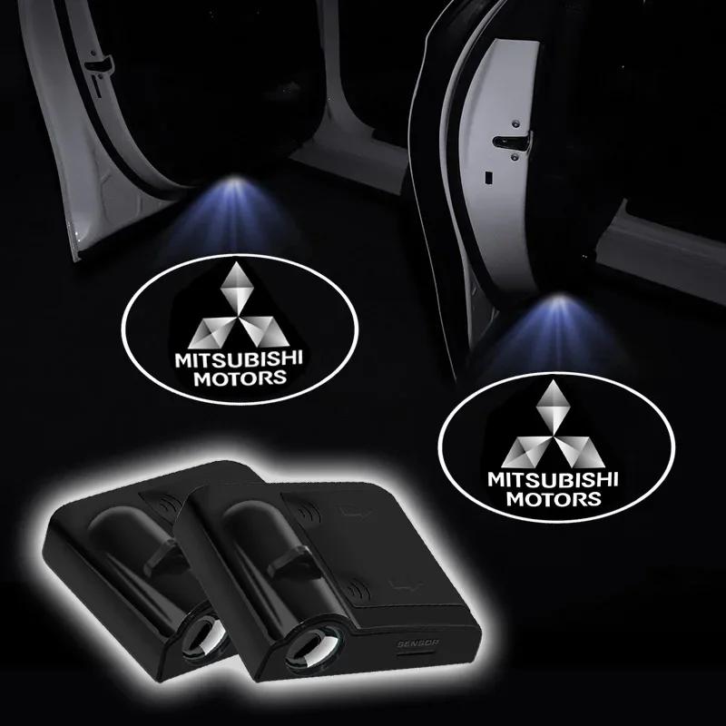 1/2Pcs Car Lights Accessory LED Door Projector For Mitsubishi Outlander Lancer 10 9 ASX RALLIART Eclipse L200 Pajero Car Styling BL4