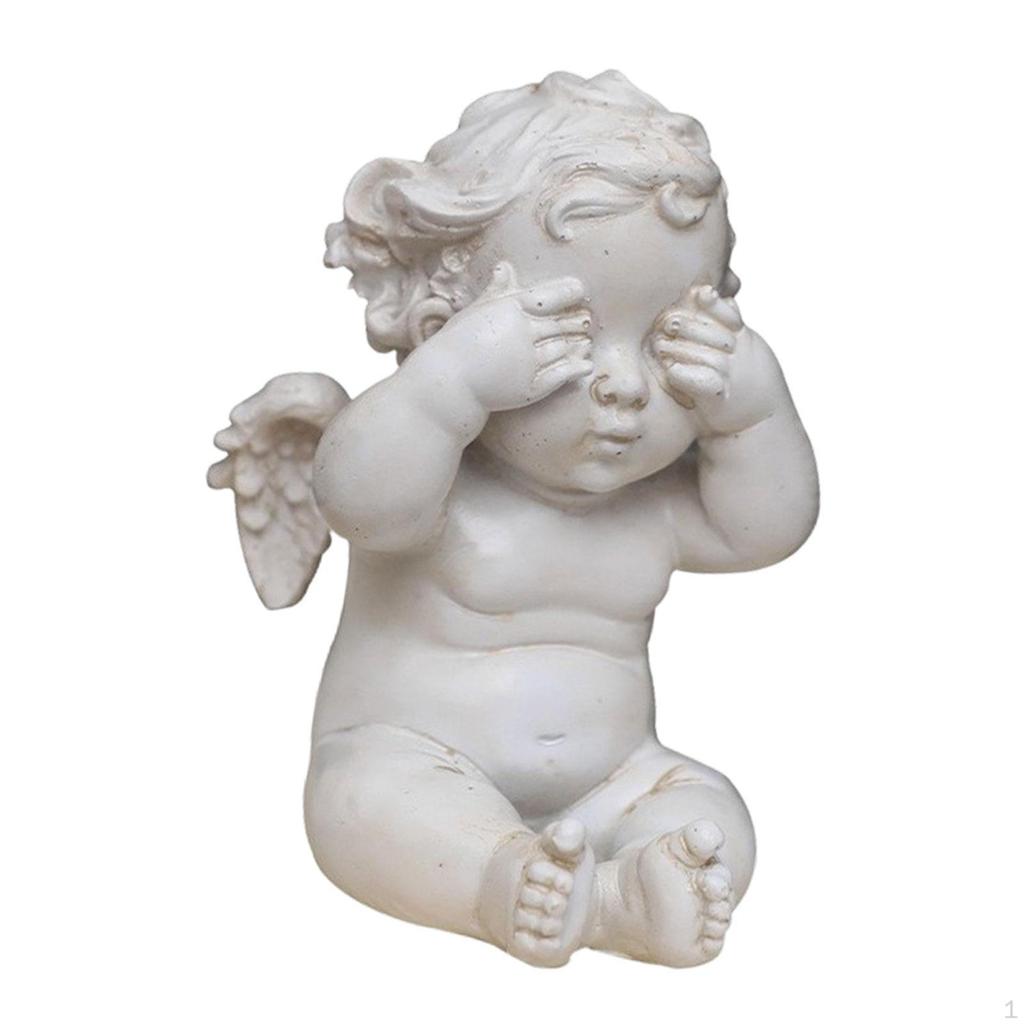 Angel Figurine Table Ornament in Nordic Retro Style, Creative Decoration Made of Resin,