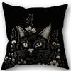 Stylish Cat Print Halloween Pillowcases: Jack, Ghosts, Pumpkins, And Haunted Mansions Sofa Cushion Cover Gift7.3