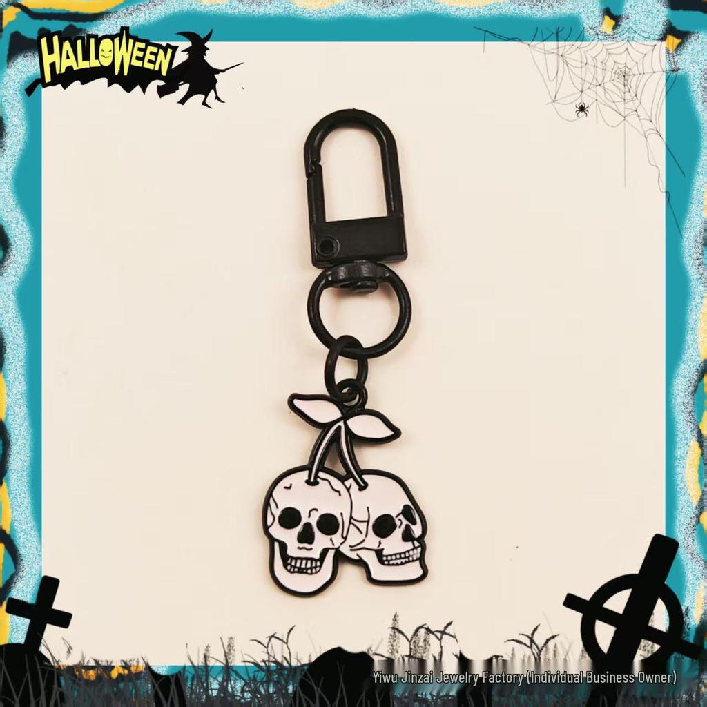 Cross-Border Halloween Skull & Pumpkin Keychain – Metal Ghost Charm Gift