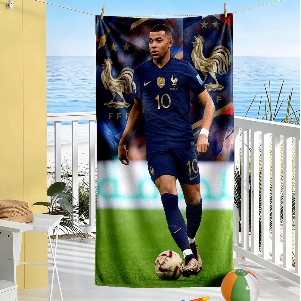 Mbappe Strandtuch Schnelltrocknend Weiche Mikrofaser Bequem Leicht Geeignet für Schwimmen, Fitnessstudio, Camping, Yoga Urlaub