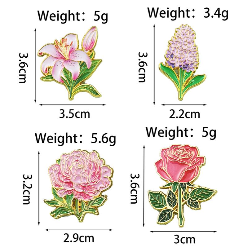 Lovely Flowers Pins For Women Girl'S Clothes Backpack Brooch Pin Plants Badge Gifts