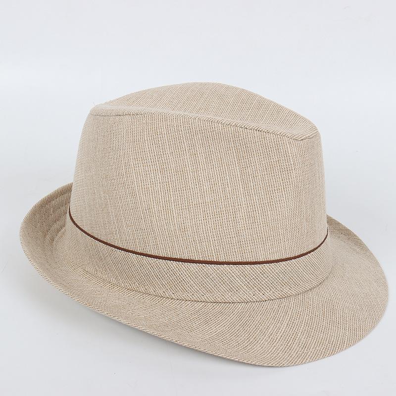 Medium and Old Crimped Hat Men's Summer Sun Hat Jazz Hat Outdoor Straw Hat Summer Top Hat Breathable